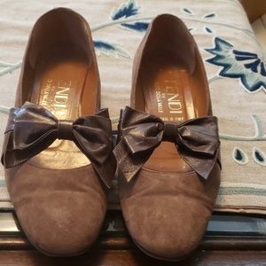 Fendi made in italy suade leather